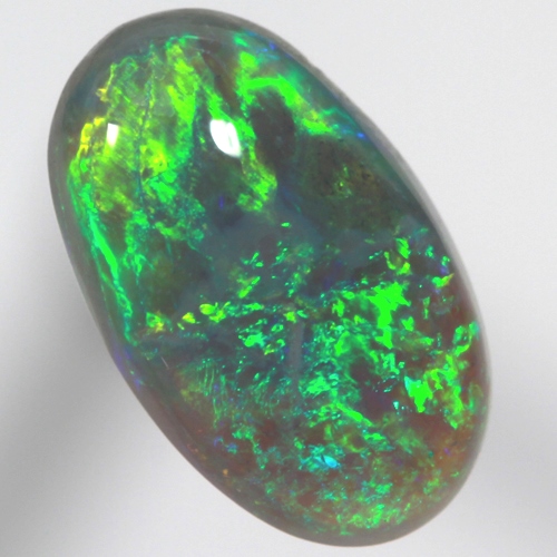 SOLID BLACK OPAL Neon bright greens in a Flame pattern